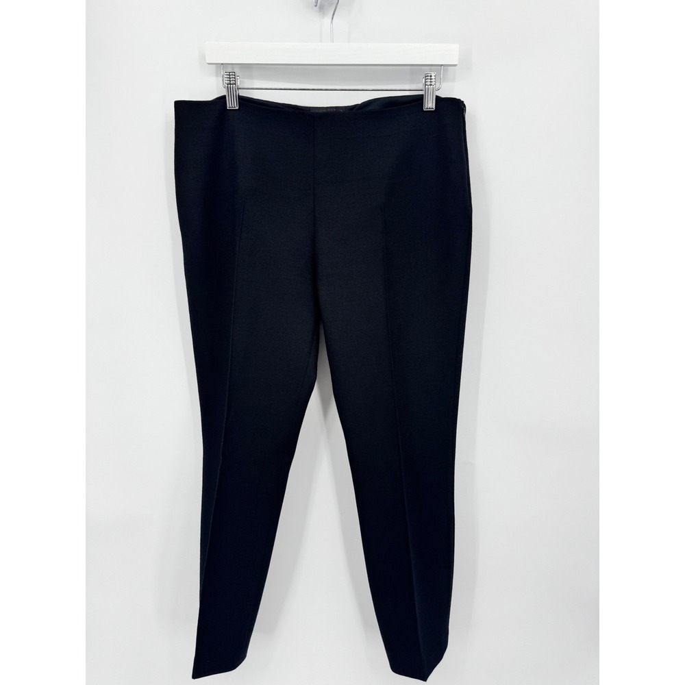 The Row Tapered Trousers Women 10 Black Virgin Wool Side Zip Made in USA